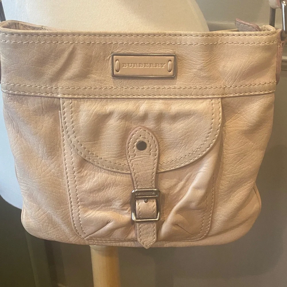 Vintage Burberry Pink Nova Check Lambskin Leather Messenger Crossbody Bag - Picture 8 of 17